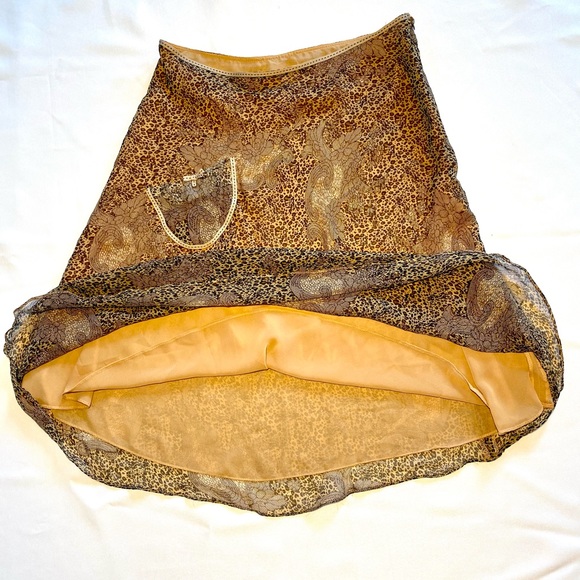 Silk Skirt Medium animal print front pocket - Picture 6 of 15